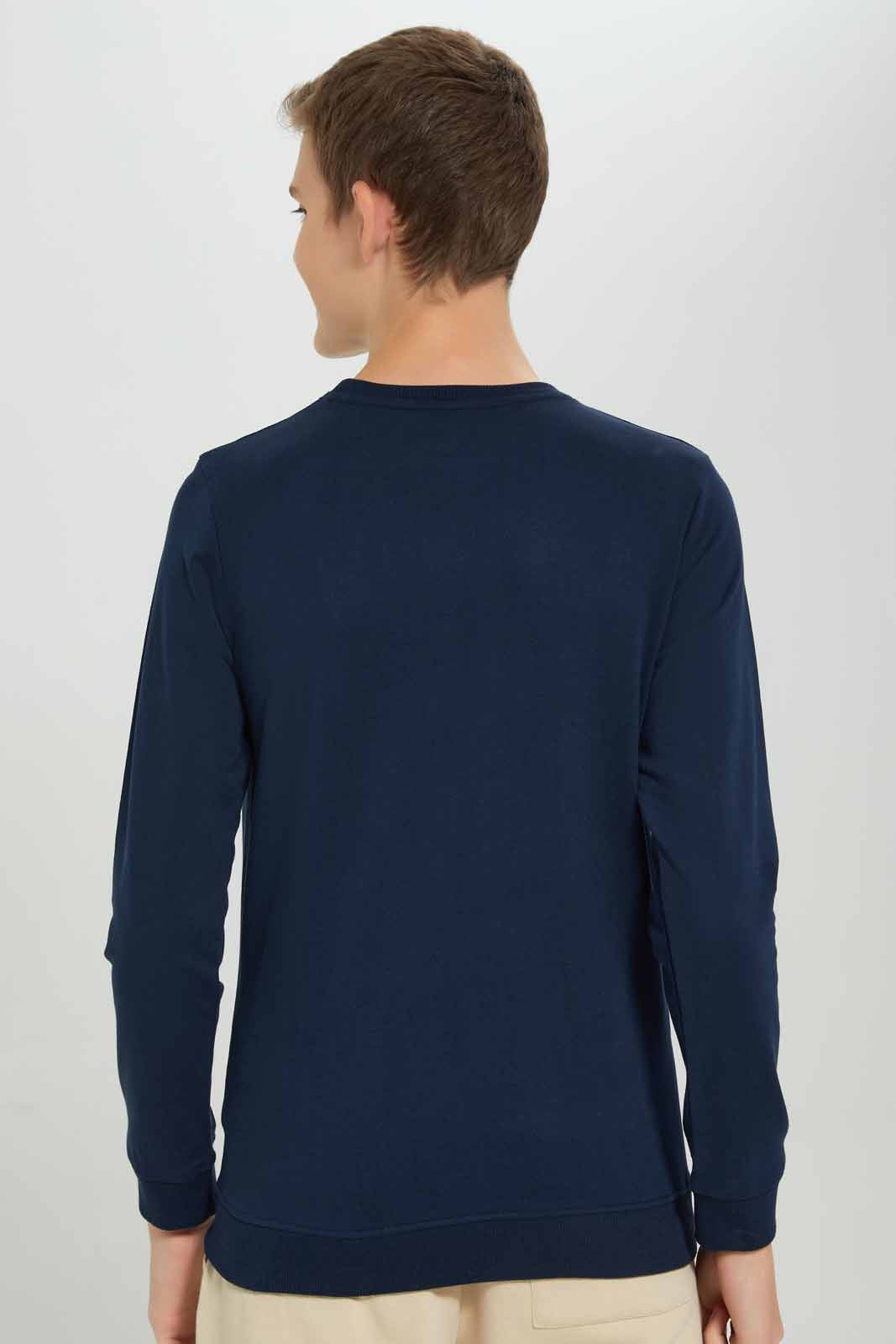 Redtag-Navy-Lion-Sweat-Tee-BSR-Sweatshirts,-Bundle,-Category:Sweatshirts,-Colour:Navy,-Deals:3-For-90,-Deals:New-In,-Filter:Senior-Boys-(8-to-14-Yrs),-New-In-BSR-APL,-Section:Boys-(0-to-14Yrs),-TBL,-W22A-Senior-Boys-9 to 14 Years
