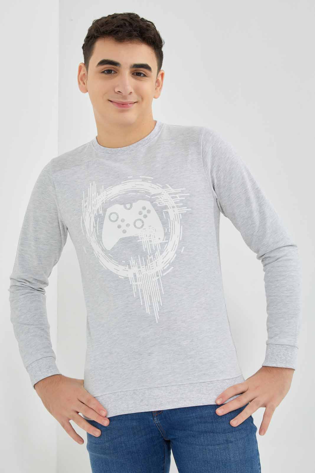 Redtag-Grey-Mel-Gamer-Sweat-Tee-BSR-Sweatshirts,-Bundle,-Category:Sweatshirts,-Colour:Grey,-Deals:3-For-90,-Deals:New-In,-Filter:Senior-Boys-(8-to-14-Yrs),-New-In-BSR-APL,-Section:Boys-(0-to-14Yrs),-TBL,-W22A-Senior-Boys-9 to 14 Years