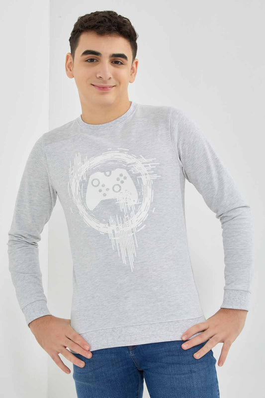 Redtag-Grey-Mel-Gamer-Sweat-Tee-BSR-Sweatshirts,-Bundle,-Category:Sweatshirts,-Colour:Grey,-Deals:3-For-90,-Deals:New-In,-Filter:Senior-Boys-(8-to-14-Yrs),-New-In-BSR-APL,-Section:Boys-(0-to-14Yrs),-TBL,-W22A-Senior-Boys-9 to 14 Years