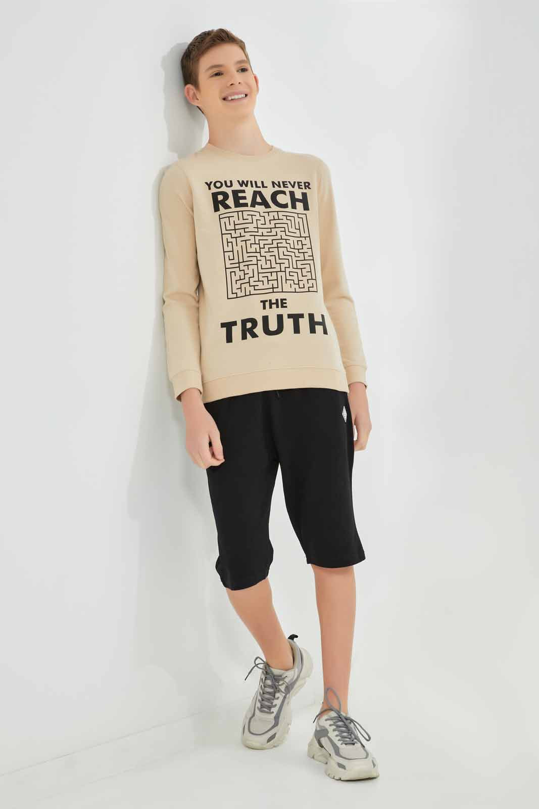 Redtag-Beige-Reach-The-Truth-Sweat-Tee-BSR-Sweatshirts,-Bundle,-Category:Sweatshirts,-Colour:Beige,-Deals:3-For-90,-Deals:New-In,-Filter:Senior-Boys-(8-to-14-Yrs),-New-In-BSR-APL,-Section:Boys-(0-to-14Yrs),-TBL,-W22A-Senior-Boys-9 to 14 Years