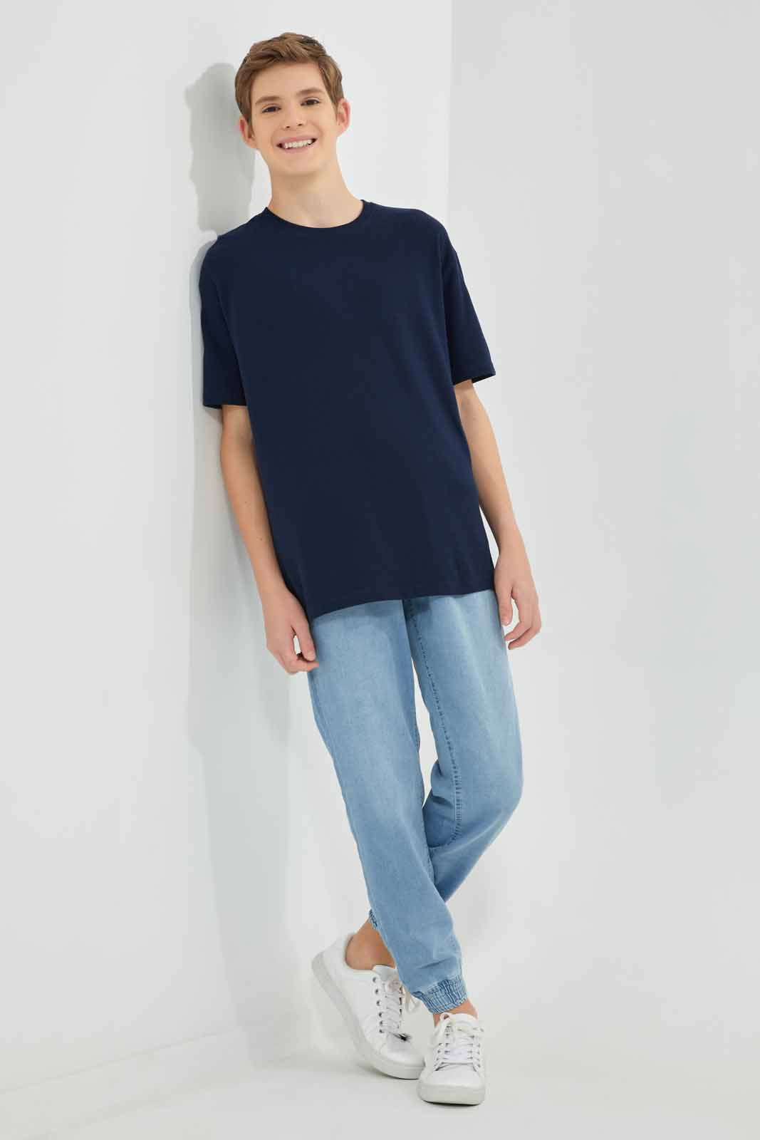 Redtag-Navy-Pique-Oversize-Sweatshirt-BSR-Sweatshirts,-Category:Sweatshirts,-Colour:Navy,-Deals:New-In,-Filter:Senior-Boys-(8-to-14-Yrs),-New-In-BSR-APL,-Non-Sale,-Section:Boys-(0-to-14Yrs),-TBL,-W22A-Senior-Boys-9 to 14 Years