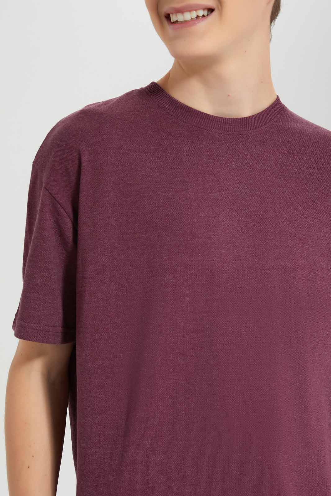 Redtag-Burgundy-Pique-Oversize-Sweatshirt-BSR-Sweatshirts,-Category:Sweatshirts,-Colour:Burgundy,-Deals:New-In,-Filter:Senior-Boys-(8-to-14-Yrs),-New-In-BSR-APL,-Non-Sale,-Section:Boys-(0-to-14Yrs),-TBL,-W22A-Senior-Boys-9 to 14 Years