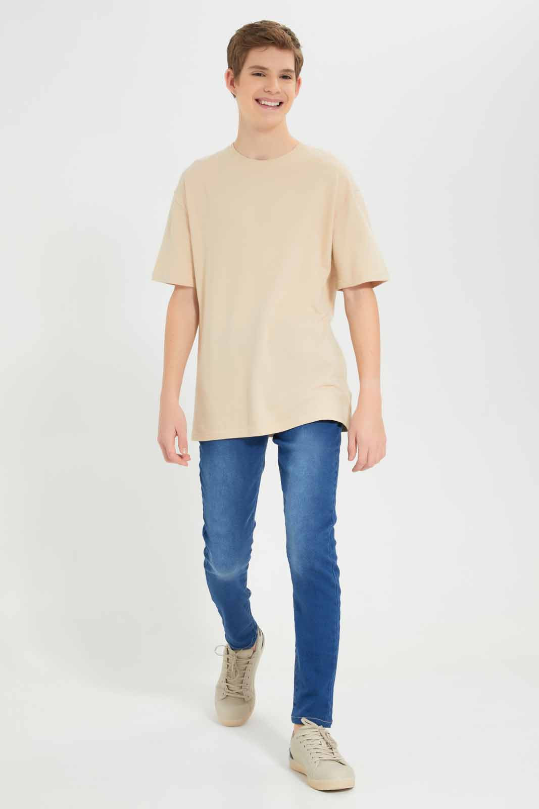 Redtag-Beige-Pique-Oversize-Sweatshirt-BSR-Sweatshirts,-Category:Sweatshirts,-Colour:Beige,-Deals:New-In,-Filter:Senior-Boys-(8-to-14-Yrs),-New-In-BSR-APL,-Non-Sale,-Section:Boys-(0-to-14Yrs),-TBL,-W22A-Senior-Boys-9 to 14 Years