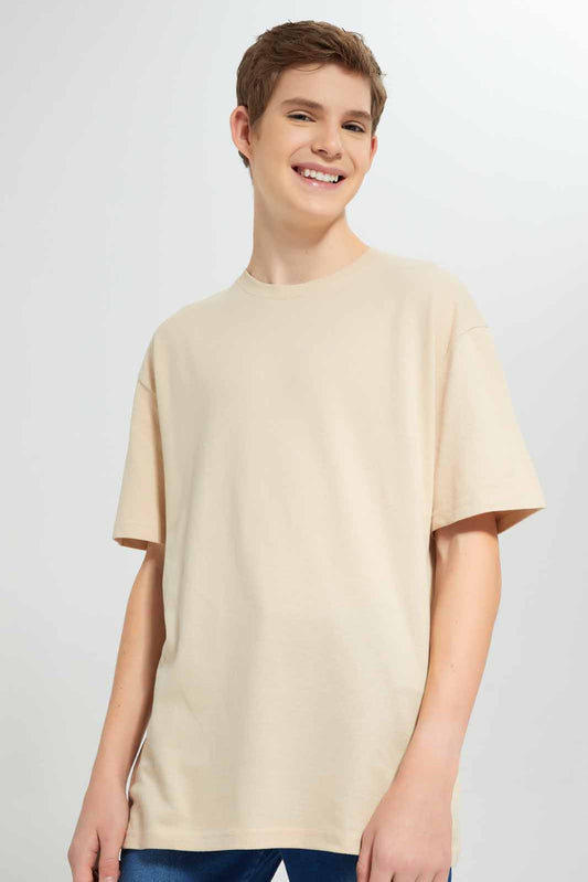 Redtag-Beige-Pique-Oversize-Sweatshirt-BSR-Sweatshirts,-Category:Sweatshirts,-Colour:Beige,-Deals:New-In,-Filter:Senior-Boys-(8-to-14-Yrs),-New-In-BSR-APL,-Non-Sale,-Section:Boys-(0-to-14Yrs),-TBL,-W22A-Senior-Boys-9 to 14 Years