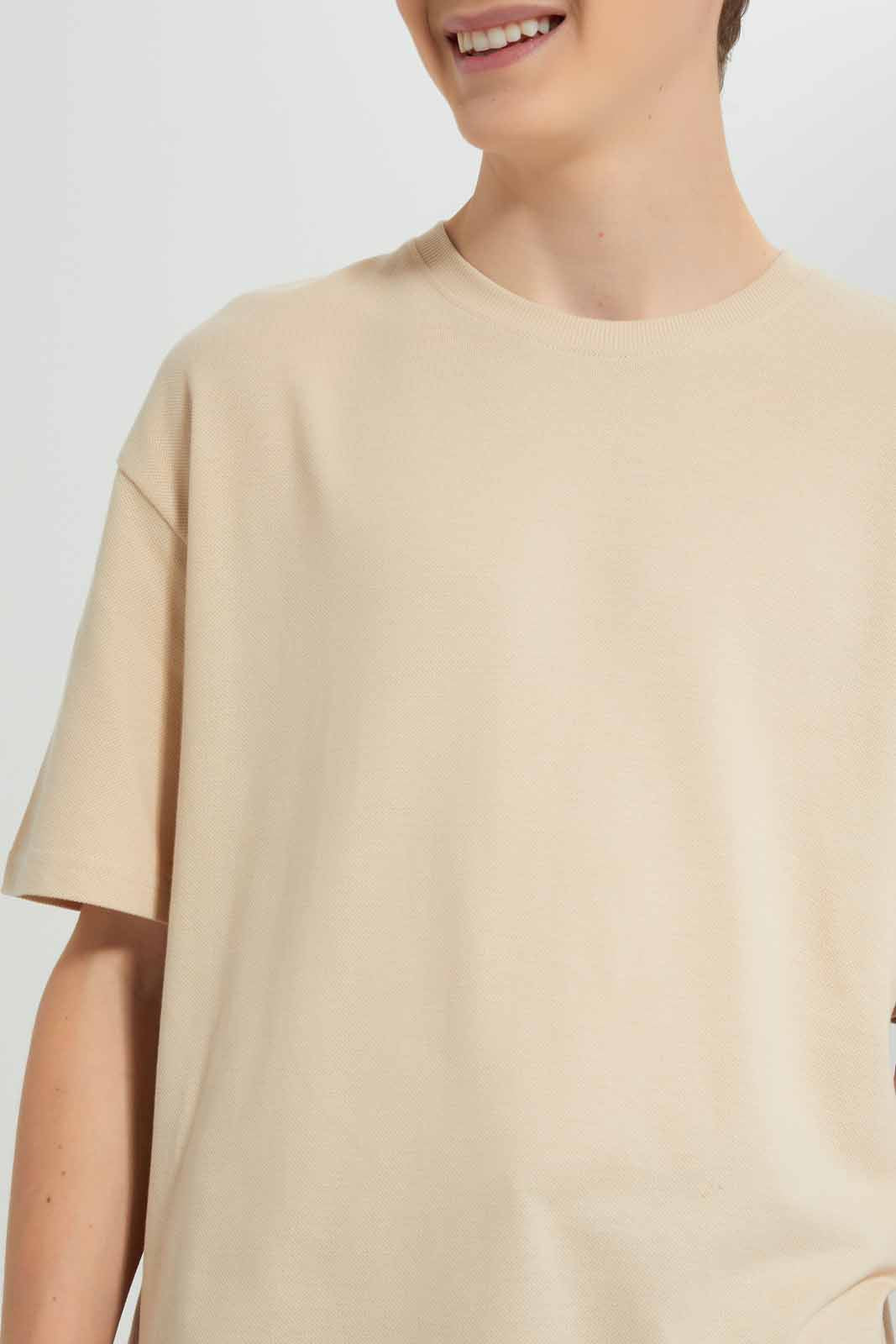 Redtag-Beige-Pique-Oversize-Sweatshirt-BSR-Sweatshirts,-Category:Sweatshirts,-Colour:Beige,-Deals:New-In,-Filter:Senior-Boys-(8-to-14-Yrs),-New-In-BSR-APL,-Non-Sale,-Section:Boys-(0-to-14Yrs),-TBL,-W22A-Senior-Boys-9 to 14 Years