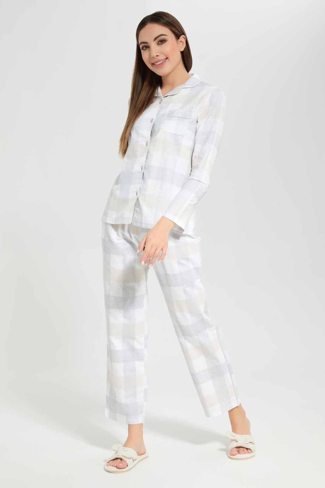 Redtag-Assorted-Woven-Cotton-Flannel-Pyjama-Set-Category:Pyjama-Sets,-Colour:Assorted,-Deals:New-In,-Filter:Women's-Clothing,-New-In-Women-APL,-Non-Sale,-Section:Women,-TBL,-W22B,-Women-Pyjama-Sets--
