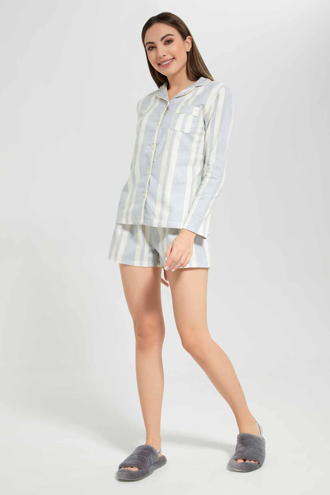 Redtag-Assorted-Woven-Cotton-Flannel-Pyjama-Set-Category:Pyjama-Sets,-Colour:Assorted,-Deals:New-In,-Filter:Women's-Clothing,-New-In-Women-APL,-Non-Sale,-Section:Women,-TBL,-W22B,-Women-Pyjama-Sets--