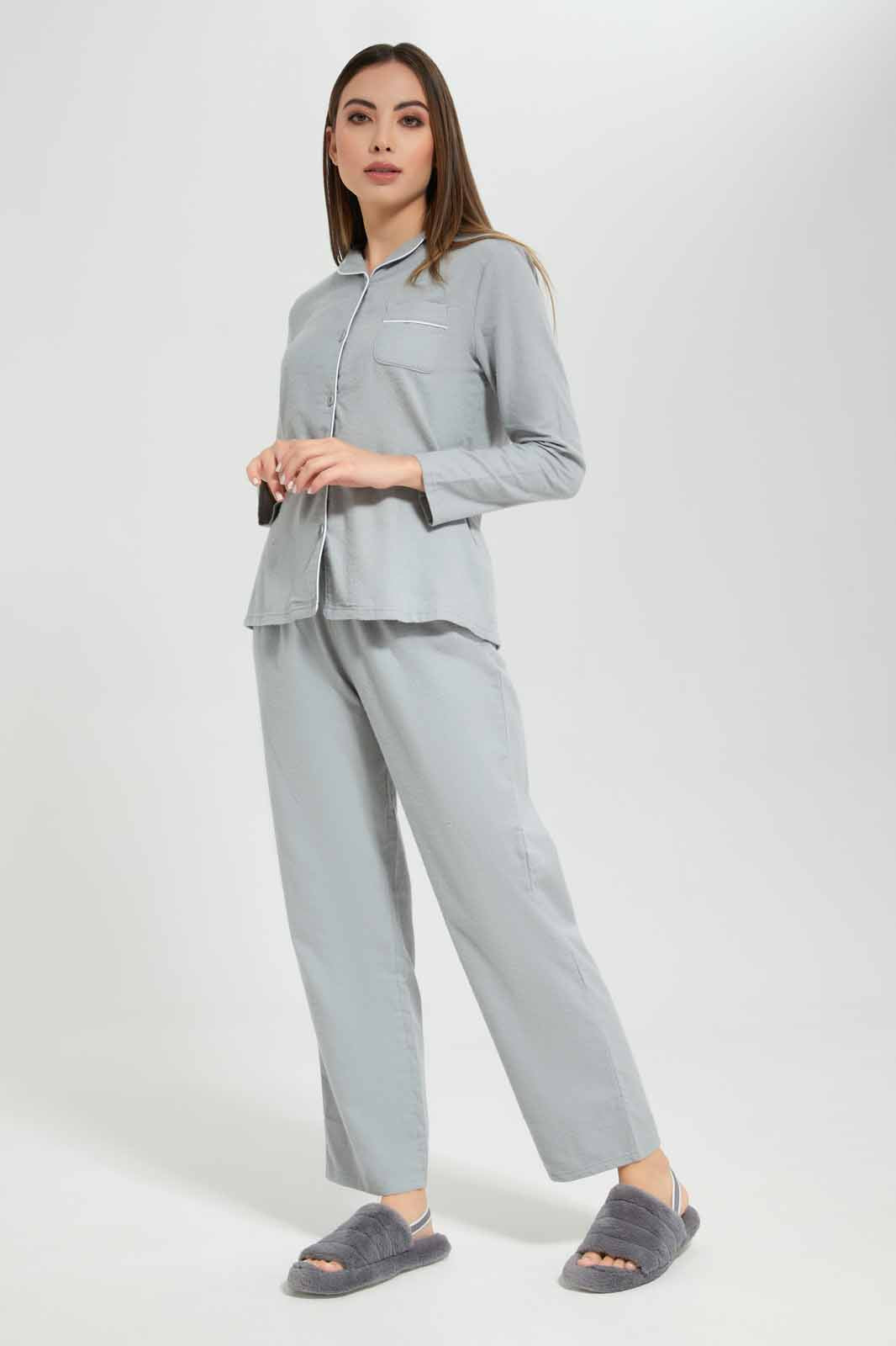 Redtag-Assorted-Woven-Cotton-Flannel-Pyjama-Set-Category:Pyjama-Sets,-Colour:Assorted,-Deals:New-In,-Filter:Women's-Clothing,-New-In-Women-APL,-Non-Sale,-Section:Women,-TBL,-W22B,-Women-Pyjama-Sets--