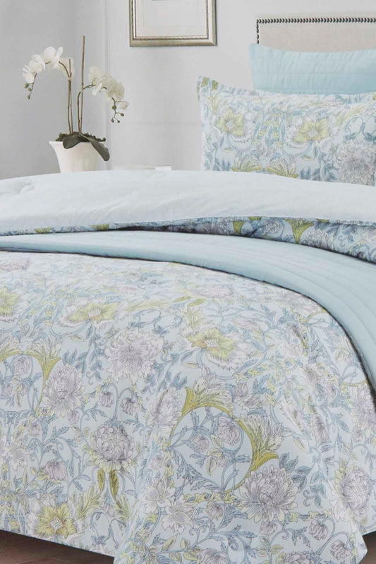 Redtag-Blue-6-Pc-Floral-Printed-Comforter-And-Coverlet-Set-(Double-Size)-Category:Comforters,-Colour:Blue,-Deals:New-In,-Filter:Home-Bedroom,-HMW-BED-Comforters,-New-In-HMW-BED,-Non-Sale,-Section:Homewares,-W22A-Home-Bedroom-