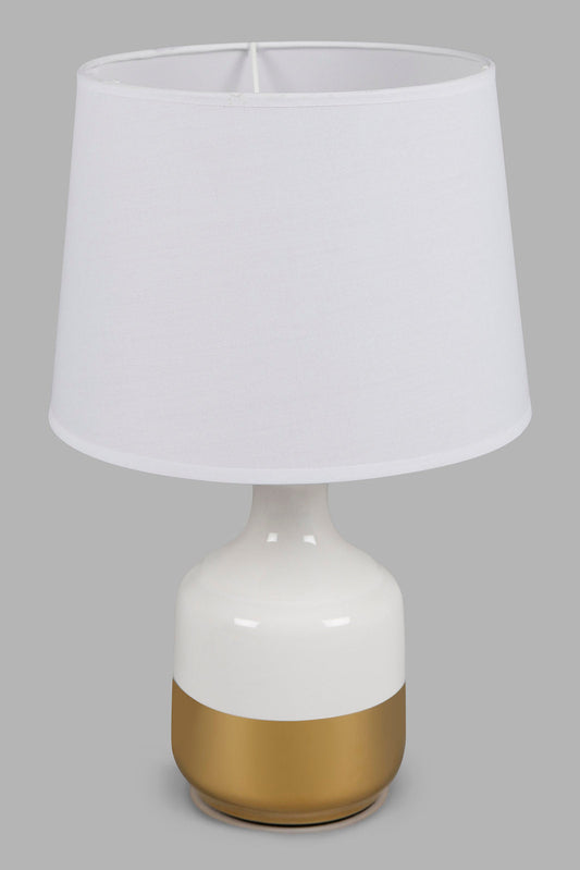 Redtag-White-Gold-Band-Ceramic-Table-Lamp-Category:Lamps,-Colour:White,-Deals:New-In,-Filter:Home-Decor,-HMW-HOM-Lighting,-New-In-HMW-HOM,-Non-Sale,-Section:Homewares,-W22A-Home-Decor-