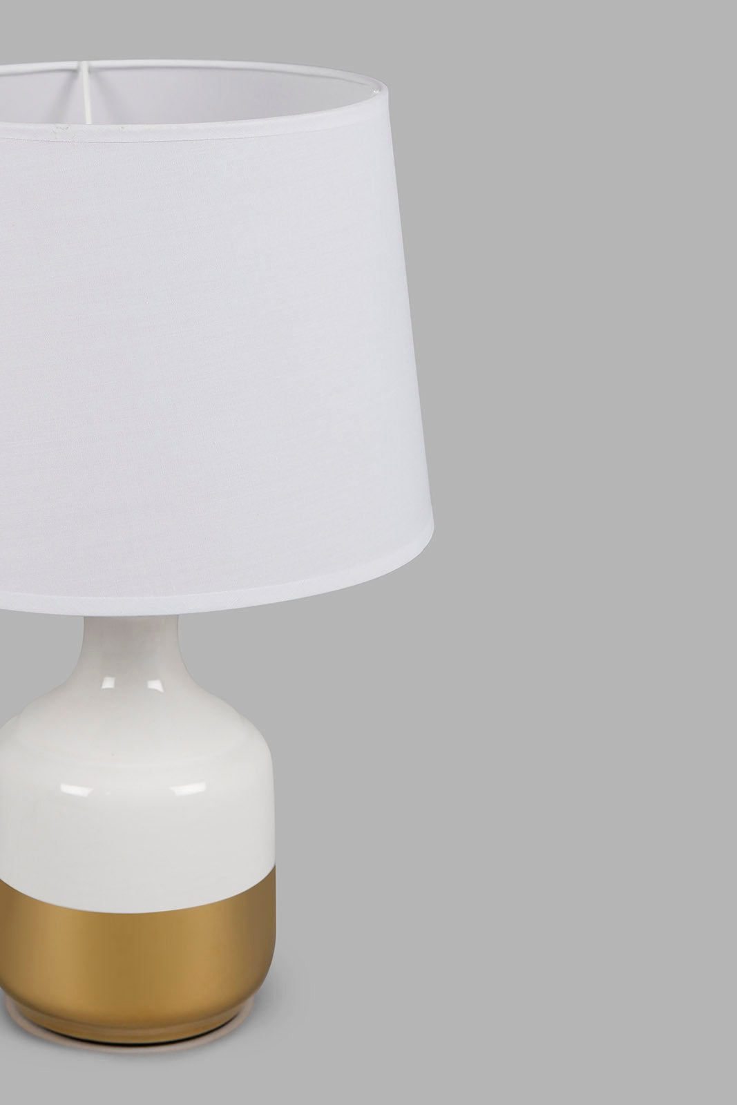 Redtag-White-Gold-Band-Ceramic-Table-Lamp-Category:Lamps,-Colour:White,-Deals:New-In,-Filter:Home-Decor,-HMW-HOM-Lighting,-New-In-HMW-HOM,-Non-Sale,-Section:Homewares,-W22A-Home-Decor-
