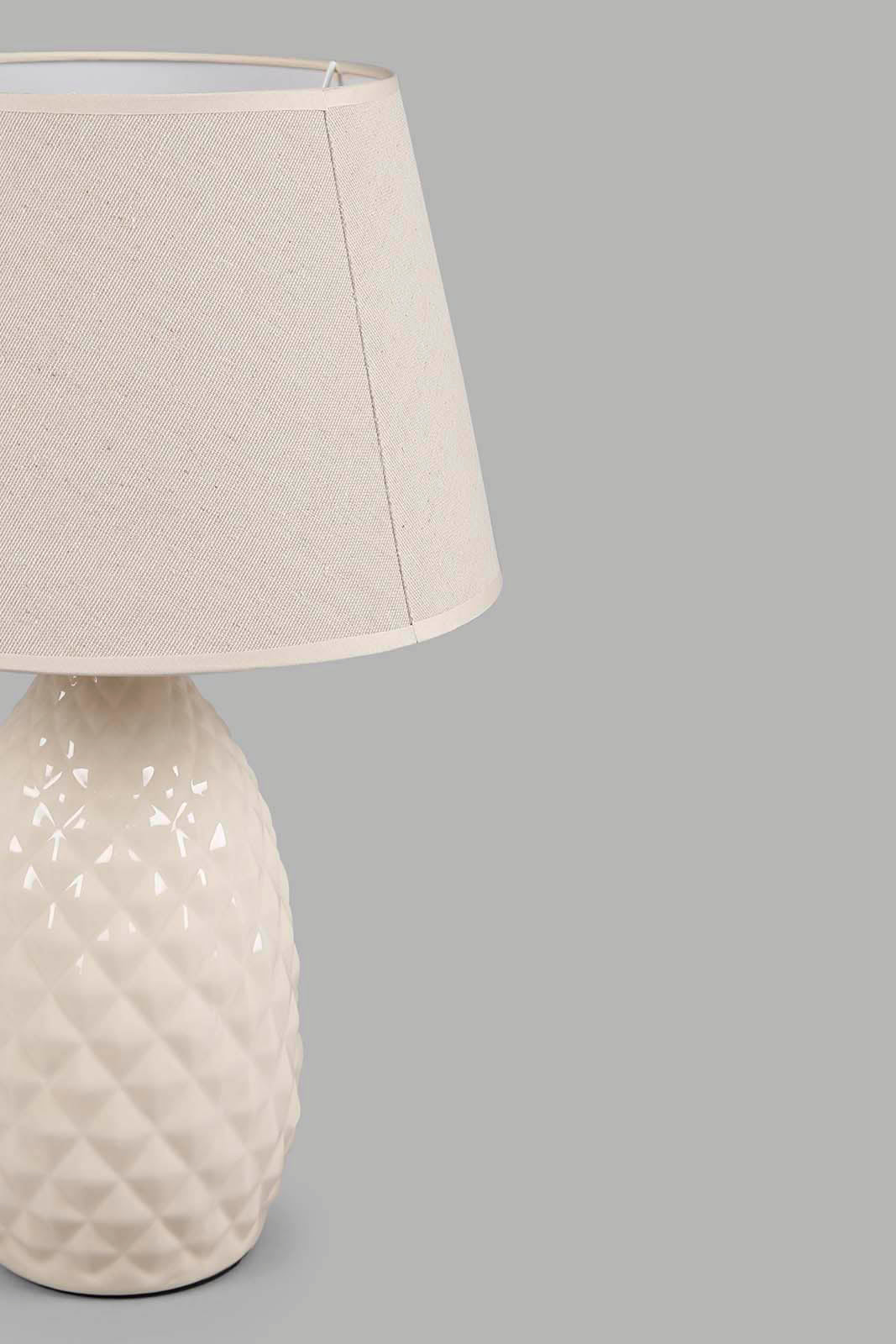 Redtag-Off-White-Embossed-Ceramic-Table-Lamp-Category:Lamps,-Colour:Cream,-Deals:New-In,-Filter:Home-Decor,-HMW-HOM-Lighting,-New-In-HMW-HOM,-Non-Sale,-Section:Homewares,-W22A-Home-Decor-