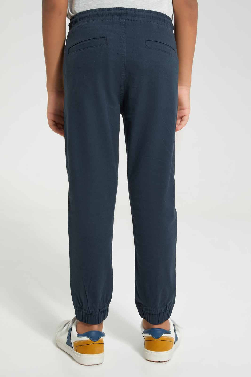 Redtag-Navy-Twill-Stretch-Jogger-BOY-Trousers,-Category:Trousers,-Colour:Navy,-Deals:New-In,-Filter:Boys-(2-to-8-Yrs),-New-In-BOY-APL,-Non-Sale,-Section:Boys-(0-to-14Yrs),-TBL,-W22A-Boys-2 to 8 Years