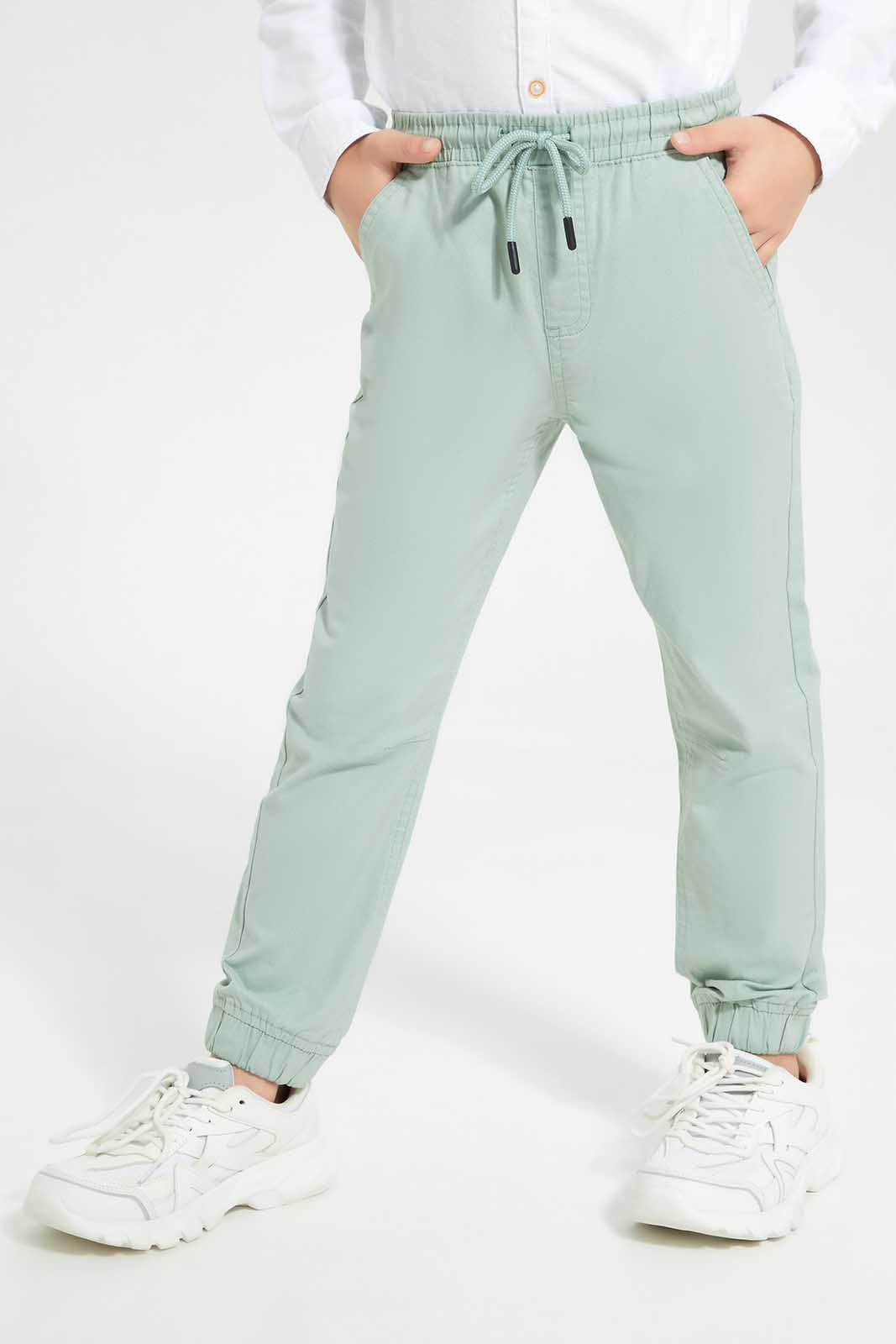 Mint Plain Jogger For Boys
