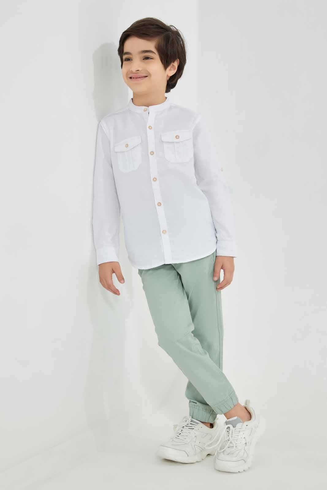 Mint Plain Jogger For Boys