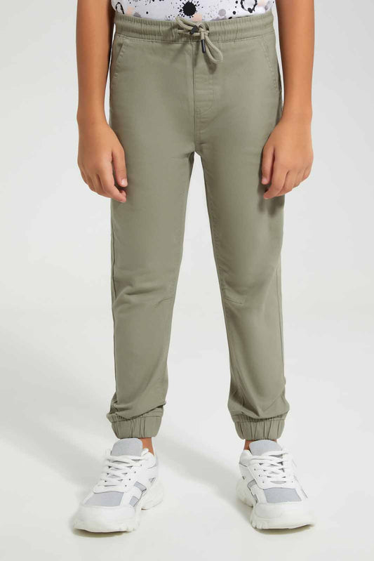 Redtag-Olive-Twill-Stretch-Jogger-BOY-Trousers,-Category:Trousers,-Colour:Green,-Deals:New-In,-Filter:Boys-(2-to-8-Yrs),-New-In-BOY-APL,-Non-Sale,-Section:Boys-(0-to-14Yrs),-TBL,-W22A-Boys-2 to 8 Years