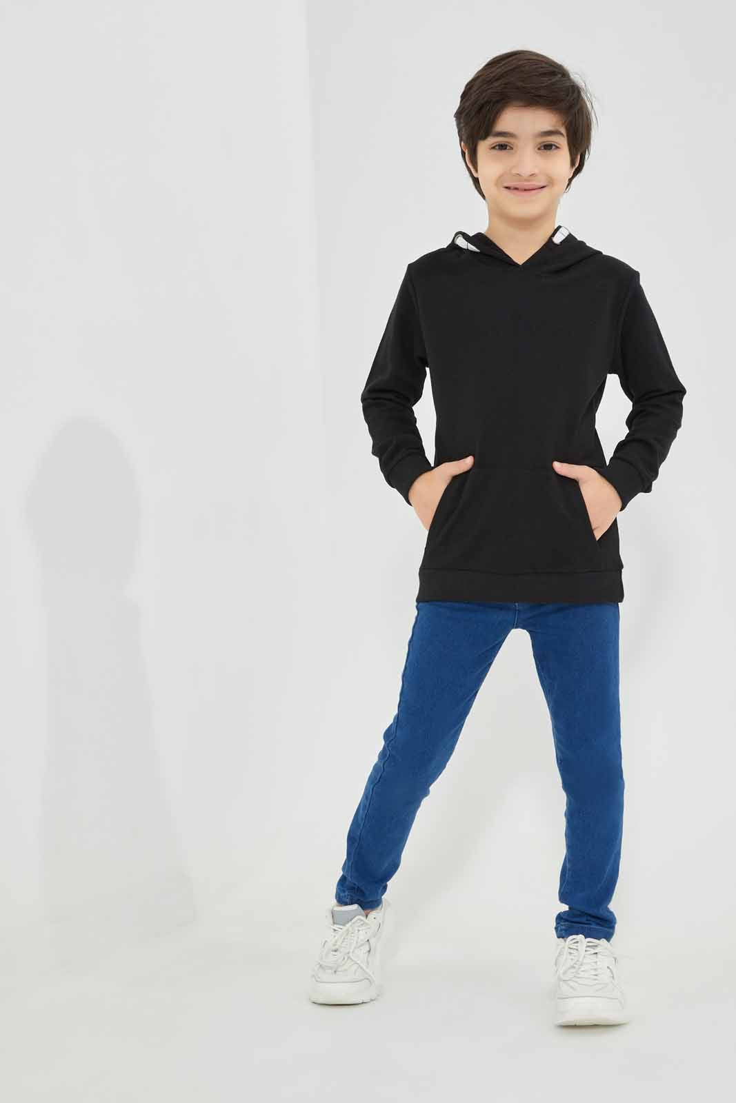 Redtag-Black-Hooded-Sweatshirt-BOY-Sweatshirts,-Category:Sweatshirts,-Colour:Black,-Deals:New-In,-Filter:Boys-(2-to-8-Yrs),-New-In-BOY-APL,-Non-Sale,-Section:Boys-(0-to-14Yrs),-TBL,-W22A-Boys-2 to 8 Years