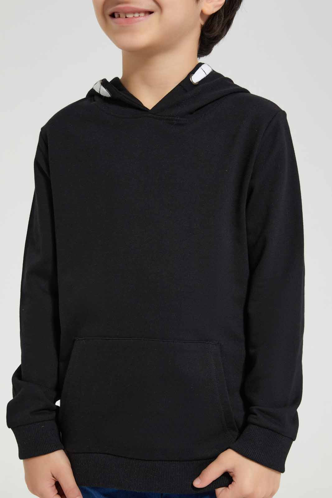Redtag-Black-Hooded-Sweatshirt-BOY-Sweatshirts,-Category:Sweatshirts,-Colour:Black,-Deals:New-In,-Filter:Boys-(2-to-8-Yrs),-New-In-BOY-APL,-Non-Sale,-Section:Boys-(0-to-14Yrs),-TBL,-W22A-Boys-2 to 8 Years
