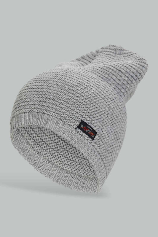 Redtag-Grey-Colour-Knitted-Cap-Category:Knitted-Accessories,-Colour:Grey,-Filter:Men's-Accessories,-Men-Knitted-Accessories,-New-In,-New-In-Men-ACC,-Non-Sale,-Section:Men,-W22A-Men's-