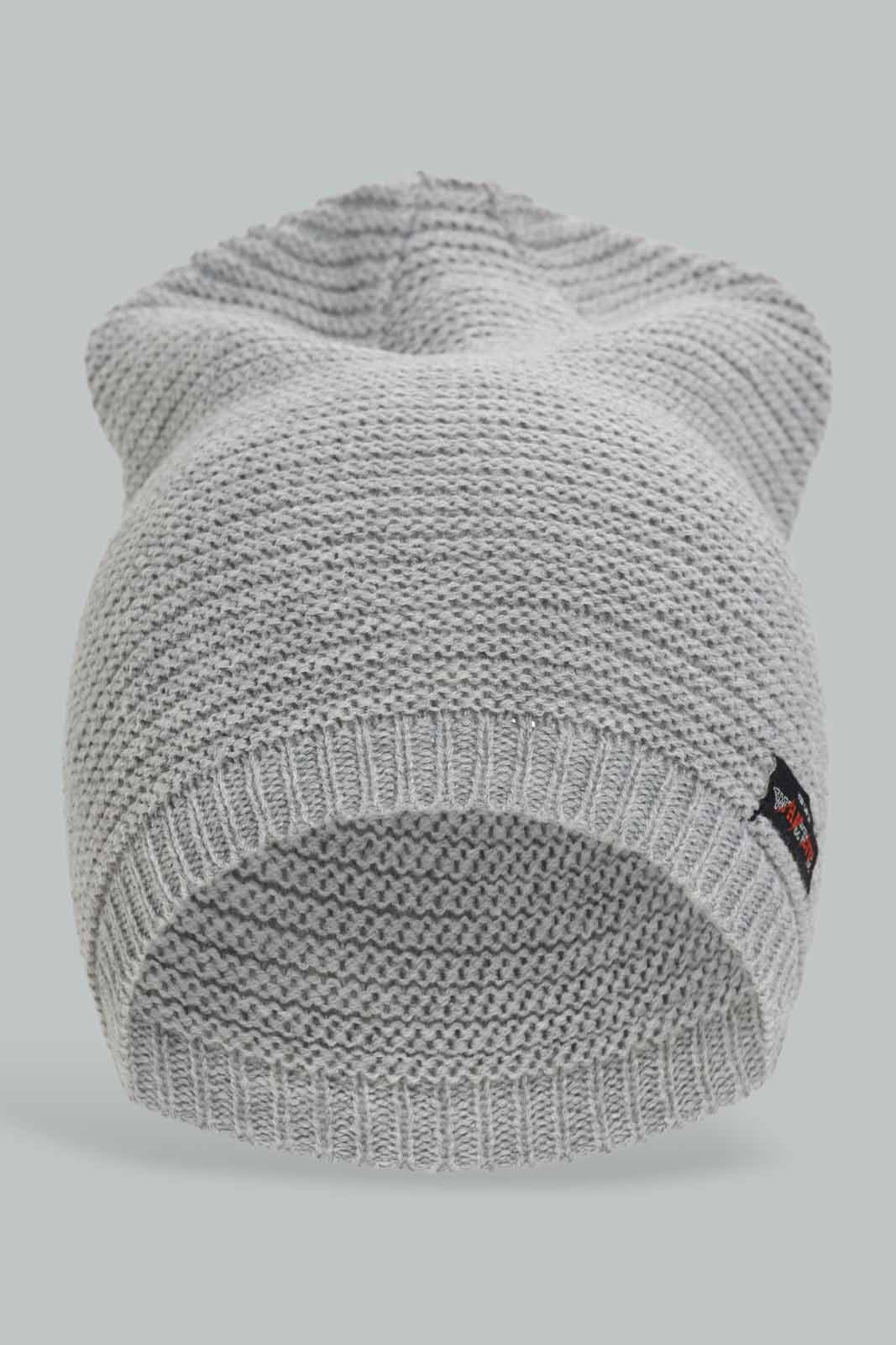 Redtag-Grey-Colour-Knitted-Cap-Category:Knitted-Accessories,-Colour:Grey,-Filter:Men's-Accessories,-Men-Knitted-Accessories,-New-In,-New-In-Men-ACC,-Non-Sale,-Section:Men,-W22A-Men's-