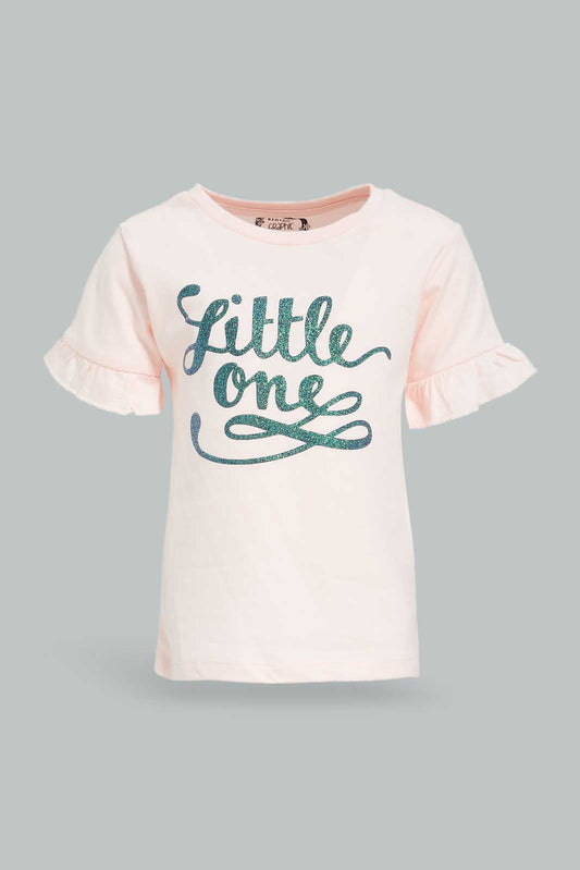 Redtag-Pink-Little-One-Bell-Sleeves-Jersey-Top-Category:Blouses,-Colour:Apricot,-Deals:New-In,-Dept:Girls,-Filter:Infant-Girls-(3-to-24-Mths),-ING-Blouses,-New-In-ING-APL,-Non-Sale,-Section:Girls-(0-to-14Yrs),-TBL,-W22O-Infant-Girls-3 to 24 Months
