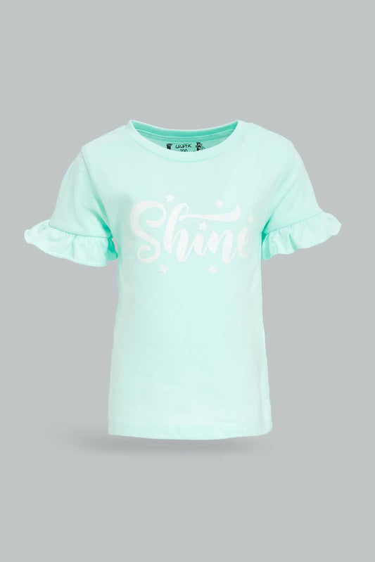 Redtag-Mint-Shine-Bell-Sleeves-Jersey-Top-Category:Blouses,-Colour:Mint,-Deals:New-In,-Dept:Girls,-Filter:Infant-Girls-(3-to-24-Mths),-ING-Blouses,-New-In-ING-APL,-Non-Sale,-Section:Girls-(0-to-14Yrs),-TBL,-W22O-Infant-Girls-3 to 24 Months