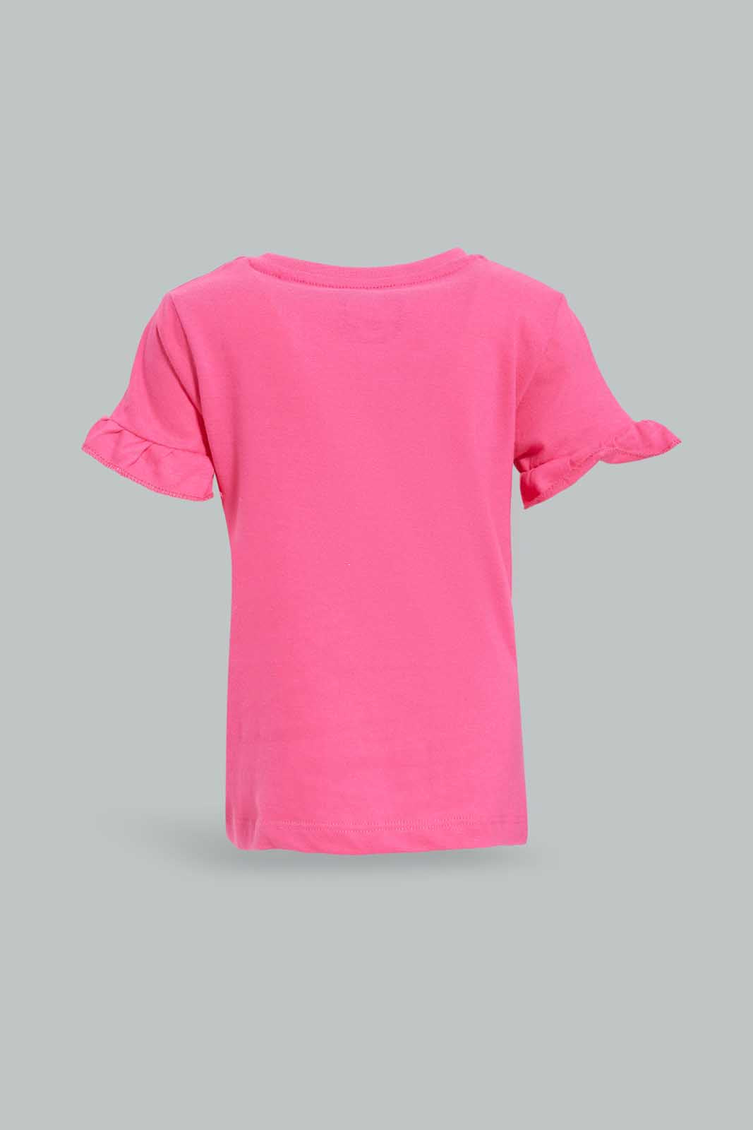 Redtag-Fuchsia-Sunshine-Bell-Sleeves-Jersey-Top-Category:Blouses,-Colour:Fuchsia,-Deals:New-In,-Dept:Girls,-Filter:Infant-Girls-(3-to-24-Mths),-ING-Blouses,-New-In-ING-APL,-Non-Sale,-Section:Girls-(0-to-14Yrs),-TBL,-W22O-Infant-Girls-3 to 24 Months
