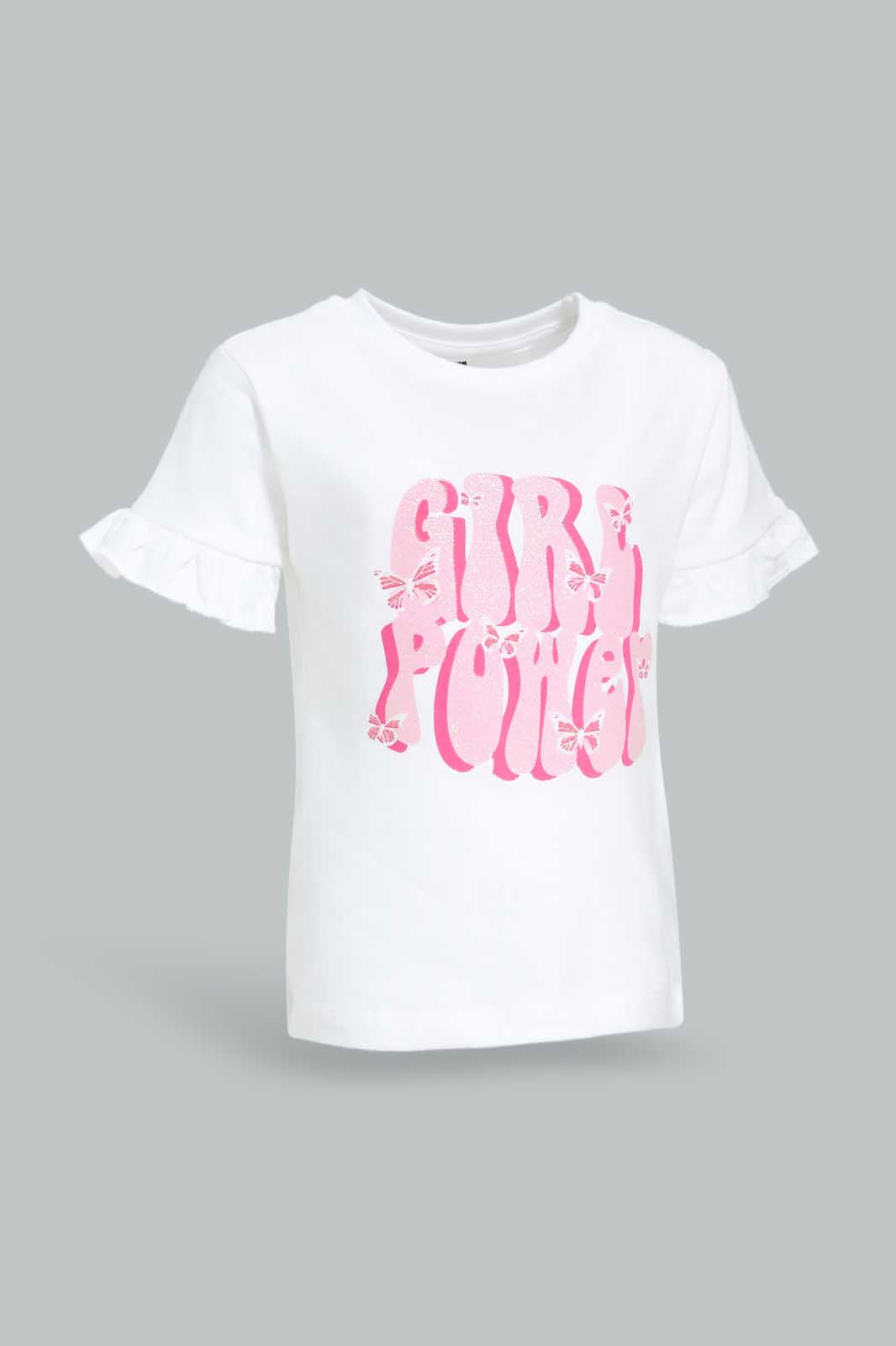 Redtag-White-Girl-Power-Bell-Sleeves-Jersey-Top-Category:Blouses,-Colour:White,-Deals:New-In,-Dept:Girls,-Filter:Infant-Girls-(3-to-24-Mths),-ING-Blouses,-New-In-ING-APL,-Non-Sale,-Section:Girls-(0-to-14Yrs),-TBL,-W22O-Infant-Girls-3 to 24 Months
