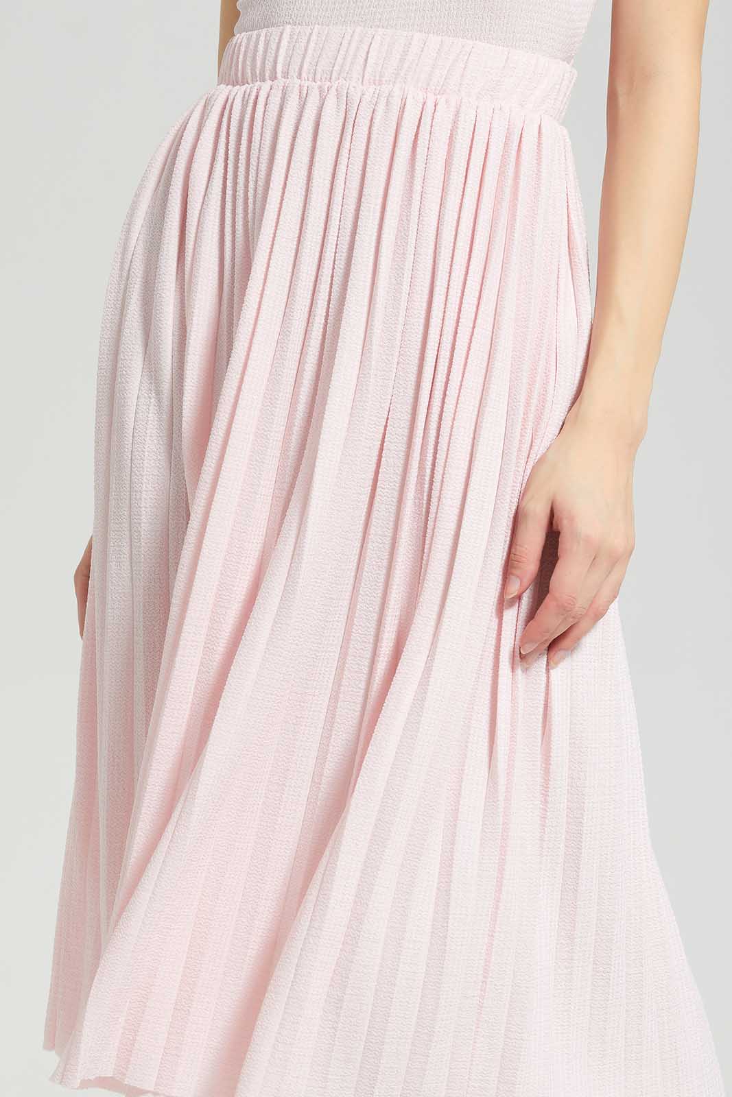 Redtag-Pink-Pleated-Textured-Skirt-Category:Skirts,-Colour:Apricot,-Deals:New-In,-Filter:Women's-Clothing,-LDC,-LDC-Skirts,-New-In-LDC-APL,-Non-Sale,-Section:Women,-W22A-Women's-