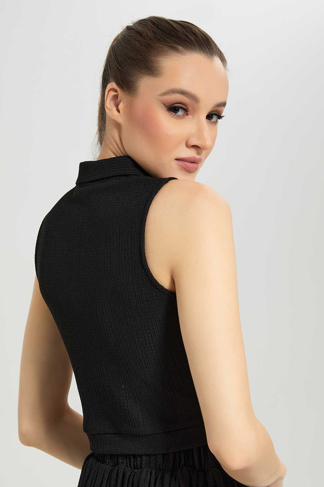 Redtag-Black-Textured-Top-Category:Tops,-Colour:Black,-Deals:New-In,-Filter:Women's-Clothing,-LDC,-LDC-Tops,-New-In-LDC-APL,-Non-Sale,-Section:Women,-W22A-Women's-