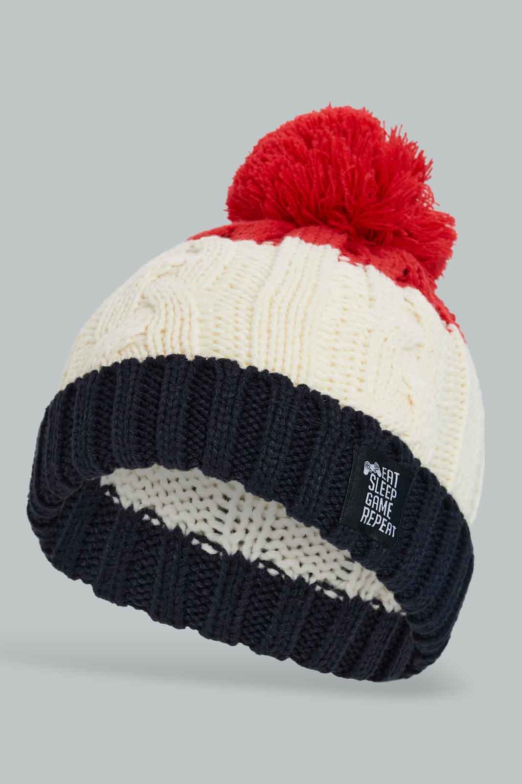 Redtag-Multi-Color-Knitted-Cap-BOY-Knitted-Accessories,-Category:Knitted-Accessories,-Colour:Assorted,-Dept:Boys,-Filter:Boys-Accessories,-New-In,-New-In-BOY-ACC,-Non-Sale,-Section:Boys-(0-to-14Yrs),-W22B-Boys-