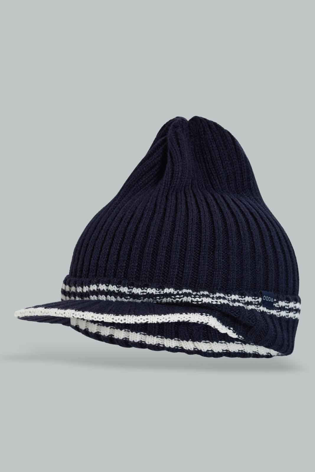 Redtag-Navy-Blue-Knitted-Brim-Cap-BOY-Caps-&-Hats,-Category:Caps-&-Hats,-Colour:Navy,-Dept:Boys,-Filter:Boys-Accessories,-New-In,-New-In-BOY-ACC,-Non-Sale,-Section:Boys-(0-to-14Yrs),-W22B-Boys-