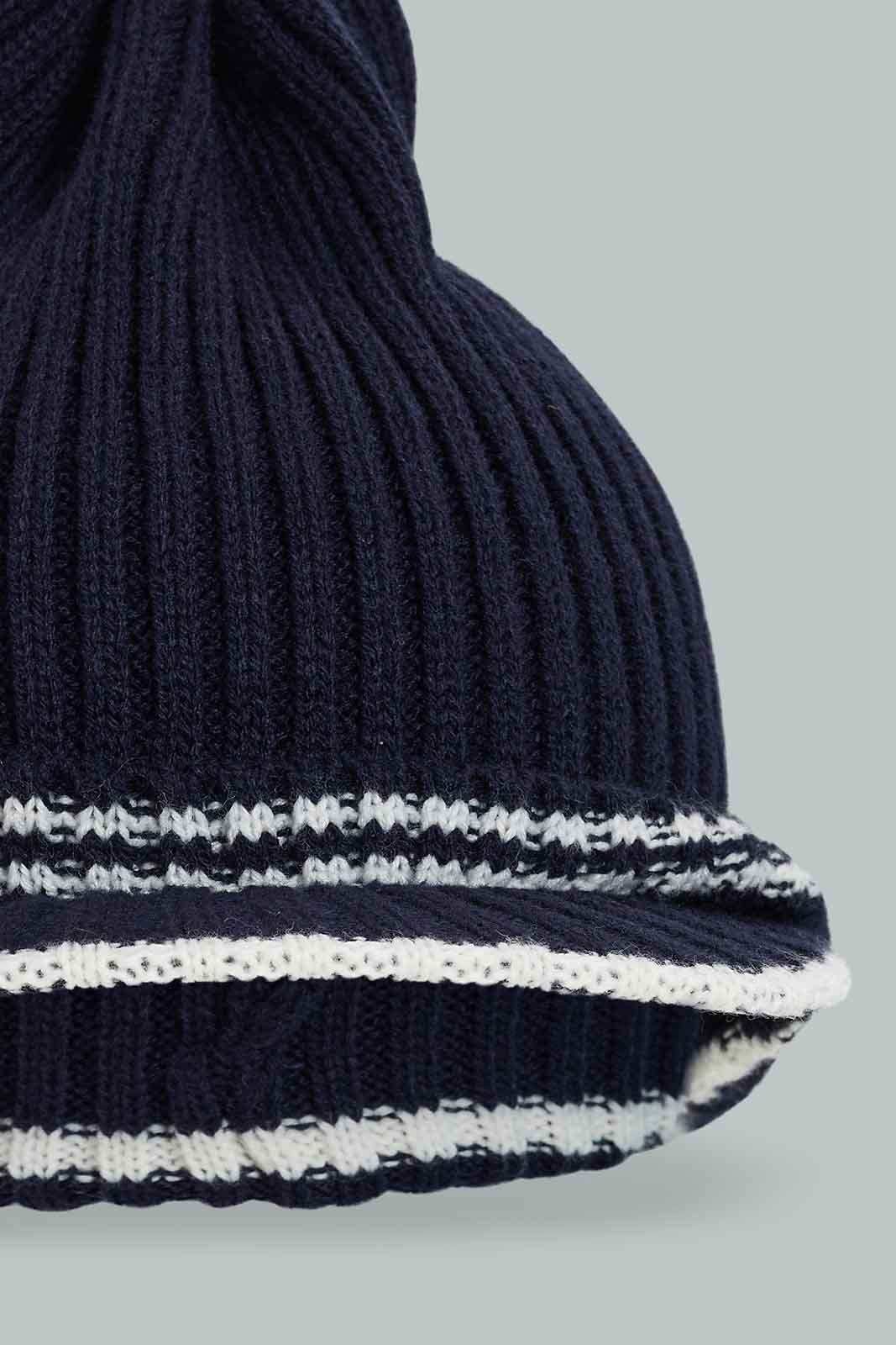 Redtag-Navy-Blue-Knitted-Brim-Cap-BOY-Caps-&-Hats,-Category:Caps-&-Hats,-Colour:Navy,-Dept:Boys,-Filter:Boys-Accessories,-New-In,-New-In-BOY-ACC,-Non-Sale,-Section:Boys-(0-to-14Yrs),-W22B-Boys-