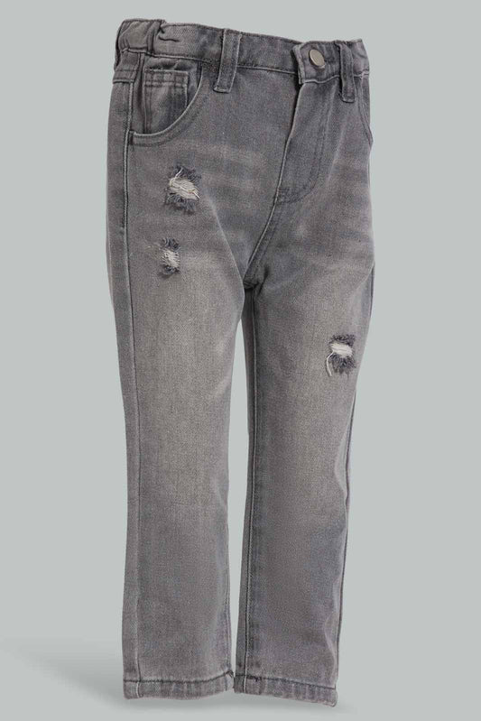 Redtag-Grey-Distressed-Fashion-Jean-5-Pocket-Category:Jeans,-Colour:Grey,-Deals:New-In,-Filter:Infant-Boys-(3-to-24-Mths),-INB-Jeans,-New-In-INB-APL,-Non-Sale,-Section:Boys-(0-to-14Yrs),-W22A-Infant-Boys-3 to 24 Months