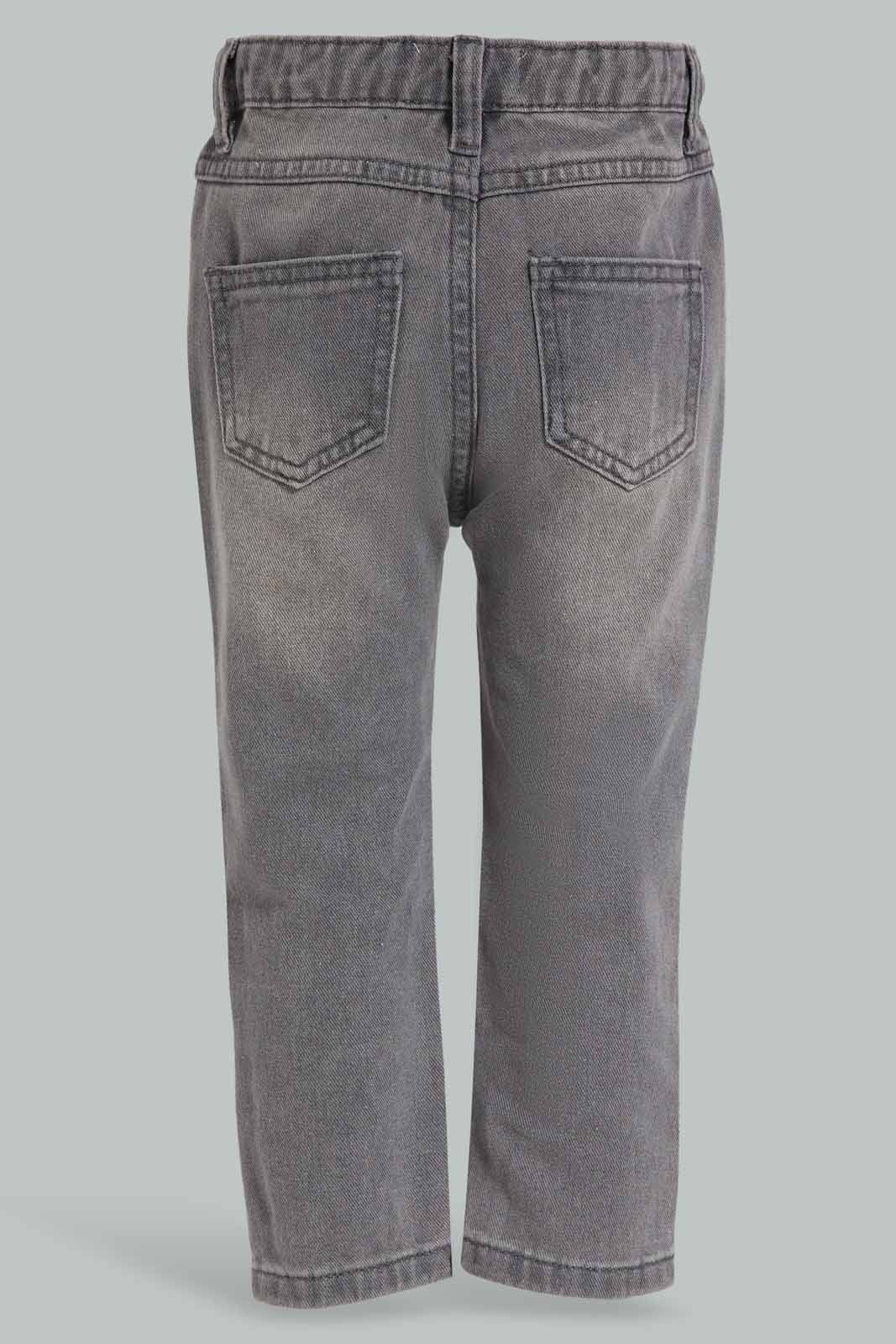 Redtag-Grey-Distressed-Fashion-Jean-5-Pocket-Category:Jeans,-Colour:Grey,-Deals:New-In,-Filter:Infant-Boys-(3-to-24-Mths),-INB-Jeans,-New-In-INB-APL,-Non-Sale,-Section:Boys-(0-to-14Yrs),-W22A-Infant-Boys-3 to 24 Months