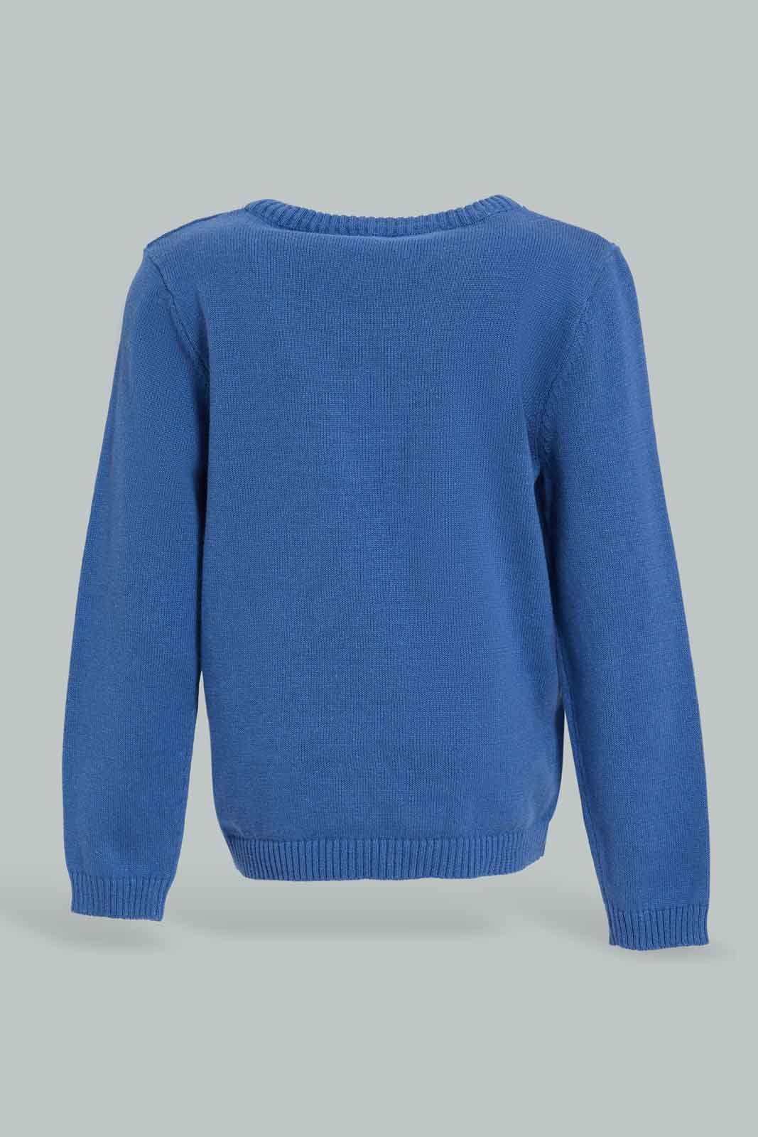 Redtag-Blue-Bear-Front-Pullover-Category:Pullovers,-Colour:Blue,-Deals:New-In,-Dept:Boys,-Filter:Infant-Boys-(3-to-24-Mths),-INB-Pullovers,-New-In-INB-APL,-Non-Sale,-Section:Boys-(0-to-14Yrs),-W22B-Infant-Boys-3 to 24 Months