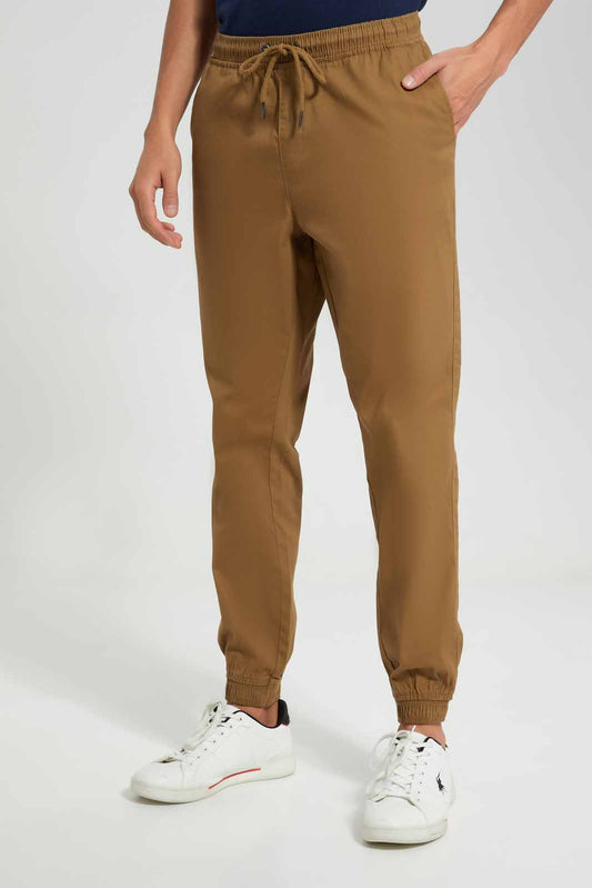 Redtag-Brown-Jogger-Category:Trousers,-Colour:Tan,-Deals:New-In,-Filter:Men's-Clothing,-Men-Trousers,-New-In-Men-APL,-Non-Sale,-Section:Men,-TBL,-W22A-Men's-