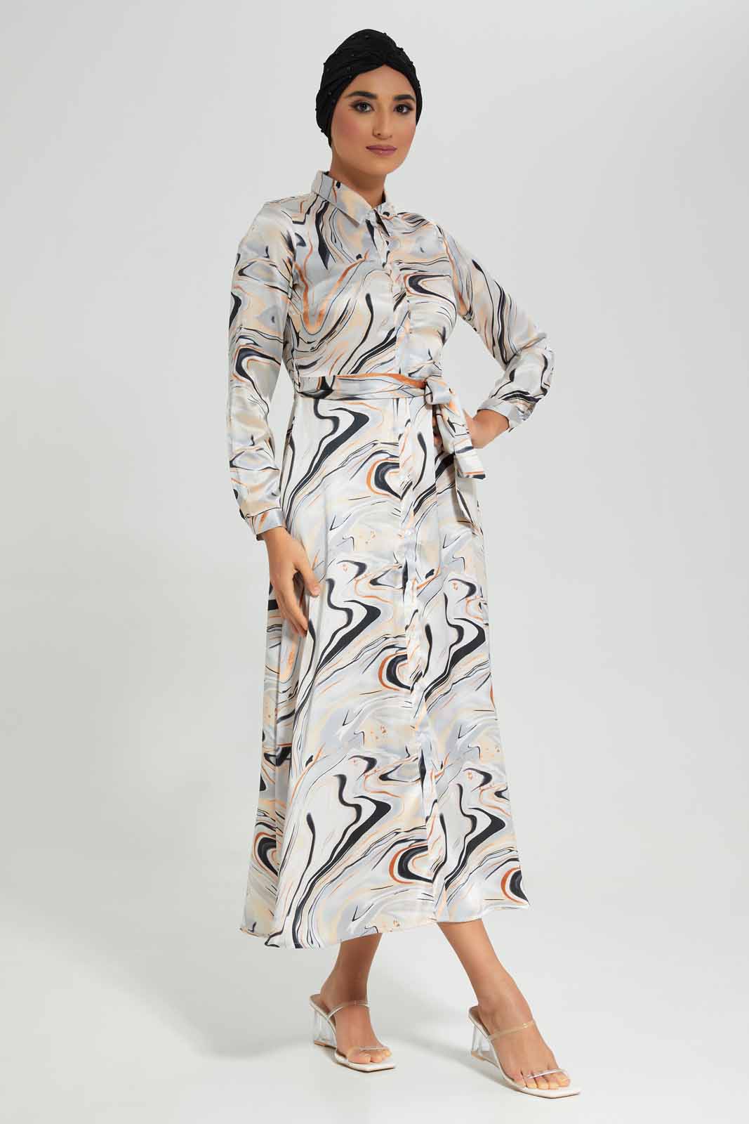 Redtag-Assorted-Marble-Printed-Satin-Shirt-Dress-Category:Dresses,-Colour:Assorted,-Deals:New-In,-Filter:Women's-Clothing,-LMC,-New-In-Women-APL,-Non-Sale,-Section:Women,-W22A,-Women-Dresses--