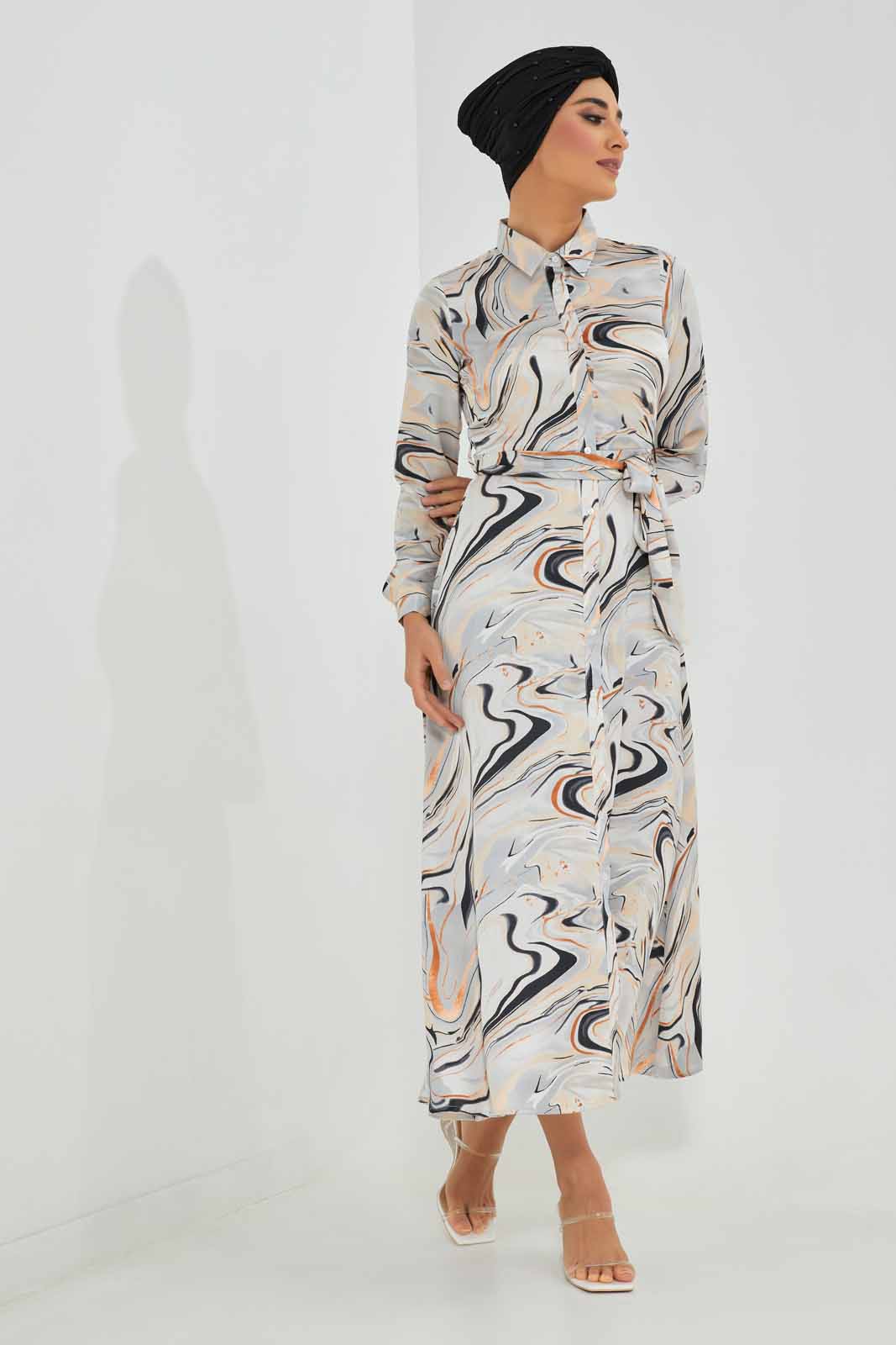 Redtag-Assorted-Marble-Printed-Satin-Shirt-Dress-Category:Dresses,-Colour:Assorted,-Deals:New-In,-Filter:Women's-Clothing,-LMC,-New-In-Women-APL,-Non-Sale,-Section:Women,-W22A,-Women-Dresses--