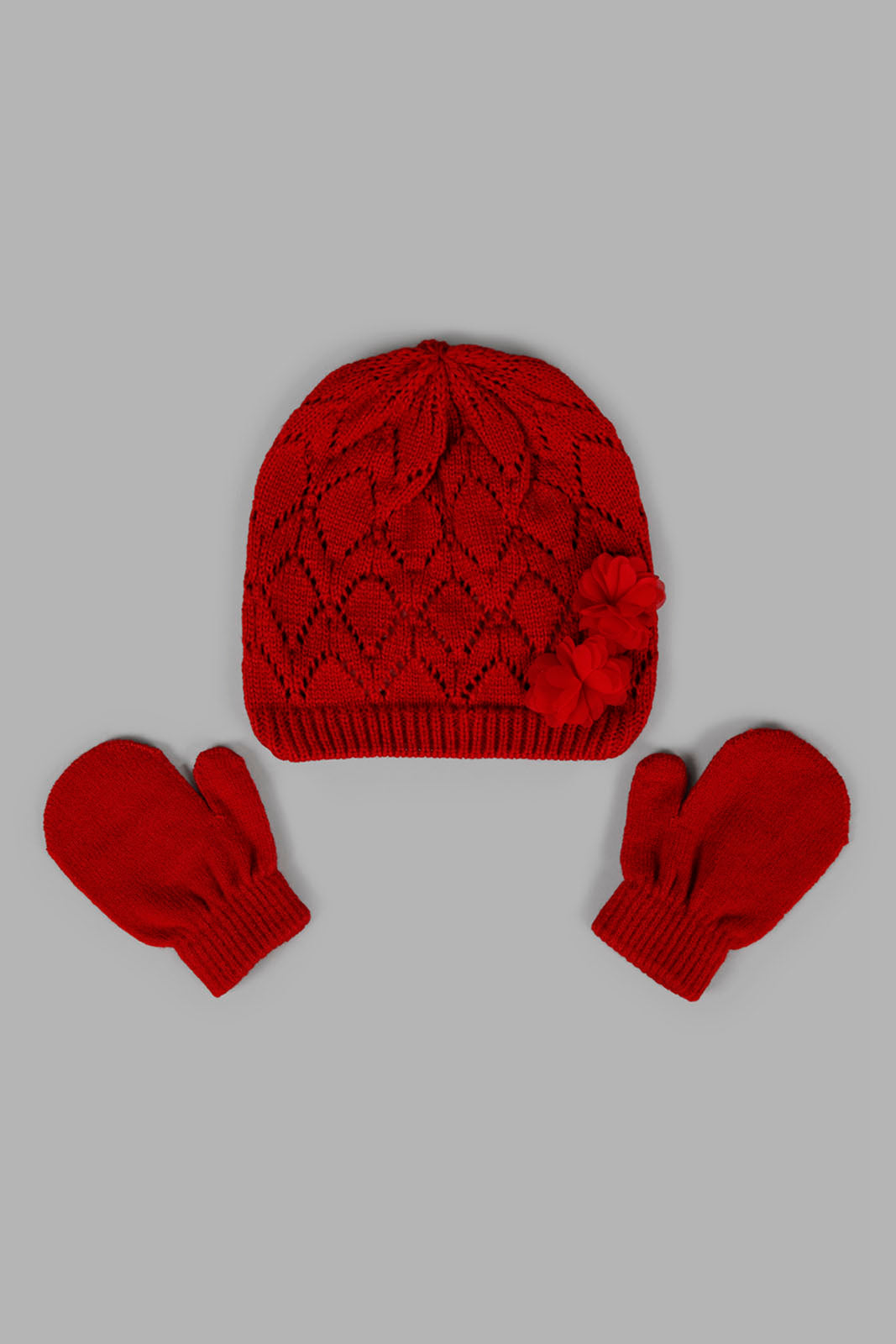 Redtag-Red-Embellished-Set-Of-2-Knitted-Cap-&-Gloves-Category:Knitted-Accessories,-Colour:Red,-Filter:Girls-Accessories,-GIR-Knitted-Accessories,-New-In,-New-In-GIR-ACC,-Non-Sale,-Section:Girls-(0-to-14Yrs),-W22A-Girls-