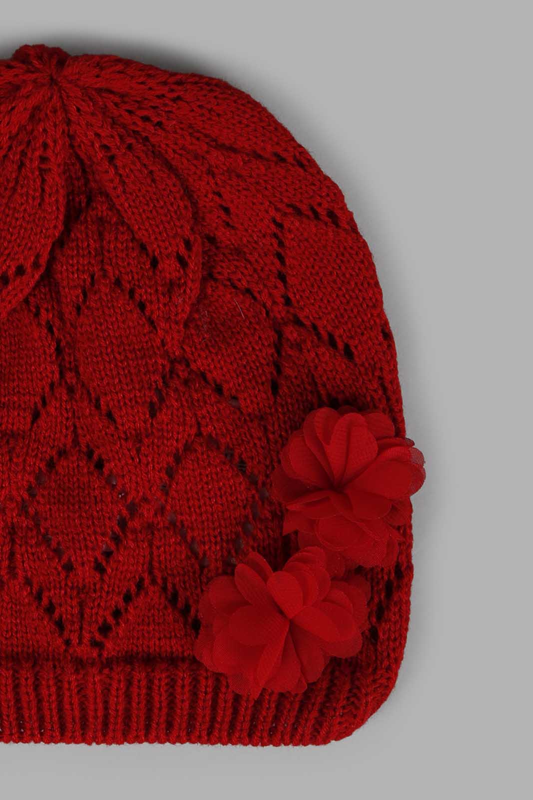 Redtag-Red-Embellished-Set-Of-2-Knitted-Cap-&-Gloves-Category:Knitted-Accessories,-Colour:Red,-Filter:Girls-Accessories,-GIR-Knitted-Accessories,-New-In,-New-In-GIR-ACC,-Non-Sale,-Section:Girls-(0-to-14Yrs),-W22A-Girls-