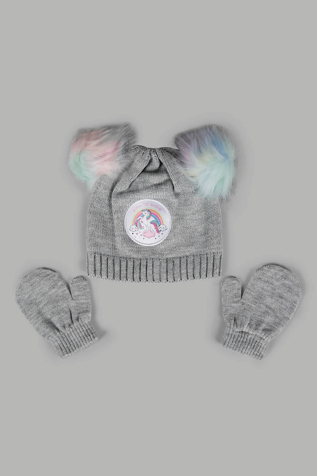 Redtag-Grey-Embellished-Set-Of-2-Knitted-Cap-&-Gloves-Category:Knitted-Accessories,-Colour:Grey,-Filter:Girls-Accessories,-GIR-Knitted-Accessories,-New-In,-New-In-GIR-ACC,-Non-Sale,-Section:Girls-(0-to-14Yrs),-W22A-Girls-