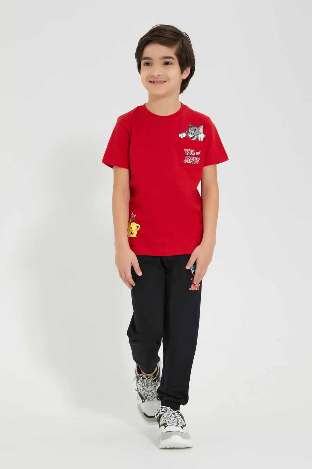 Redtag-Black-Tom-&-Jerry-Jog-Pant-BOY-Joggers,-Category:Joggers,-CHR,-Colour:Black,-Deals:New-In,-Filter:Boys-(2-to-8-Yrs),-New-In-BOY-APL,-Non-Sale,-Section:Boys-(0-to-14Yrs),-TBL,-W22A-Boys-2 to 8 Years