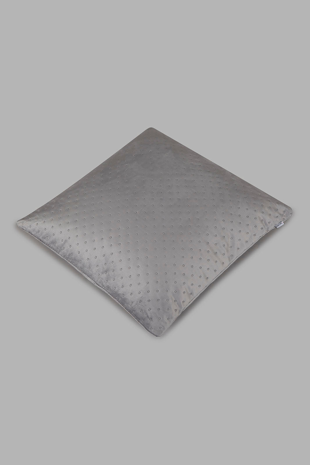 Redtag-Grey-Dotted-Plain-Velvet-Cushion-Category:Cushions,-Colour:Grey,-Deals:New-In,-Filter:Home-Bedroom,-HMW-BED-Cushions,-New-In-HMW-BED,-Non-Sale,-Section:Homewares,-W22B-Home-Bedroom-