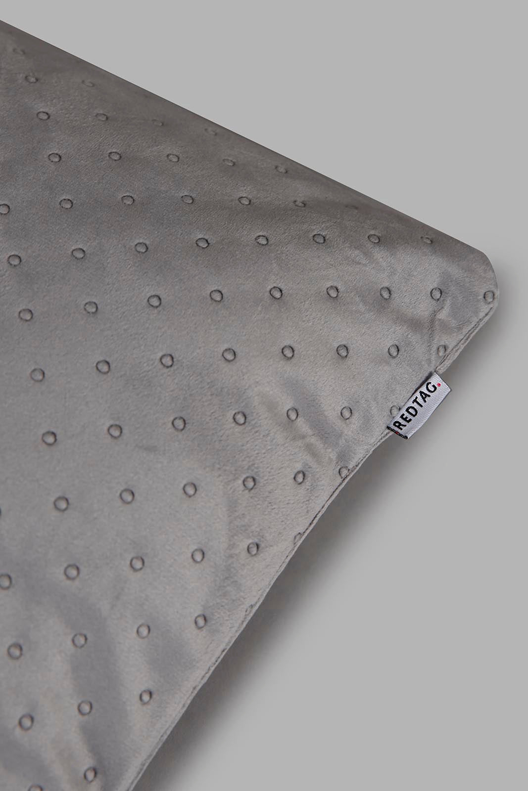 Redtag-Grey-Dotted-Plain-Velvet-Cushion-Category:Cushions,-Colour:Grey,-Deals:New-In,-Filter:Home-Bedroom,-HMW-BED-Cushions,-New-In-HMW-BED,-Non-Sale,-Section:Homewares,-W22B-Home-Bedroom-