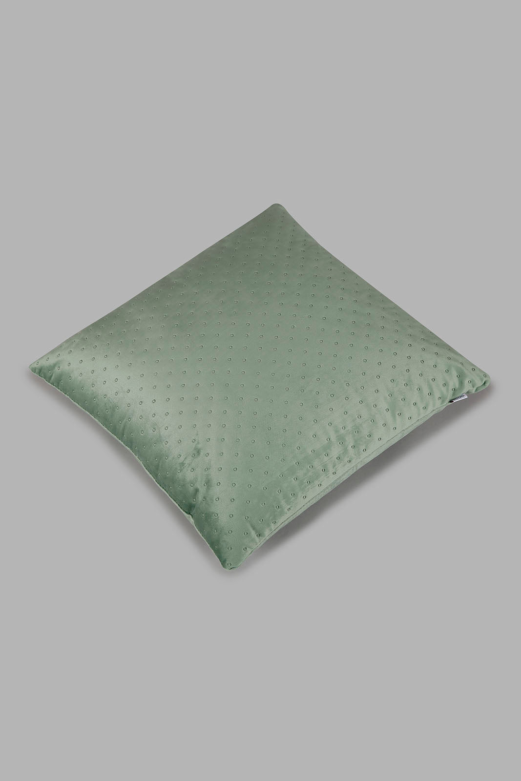 Redtag-Green-Dotted-Plain-Velvet-Cushion-Category:Cushions,-Colour:Green,-Deals:New-In,-Filter:Home-Bedroom,-HMW-BED-Cushions,-New-In-HMW-BED,-Non-Sale,-Section:Homewares,-W22B-Home-Bedroom-