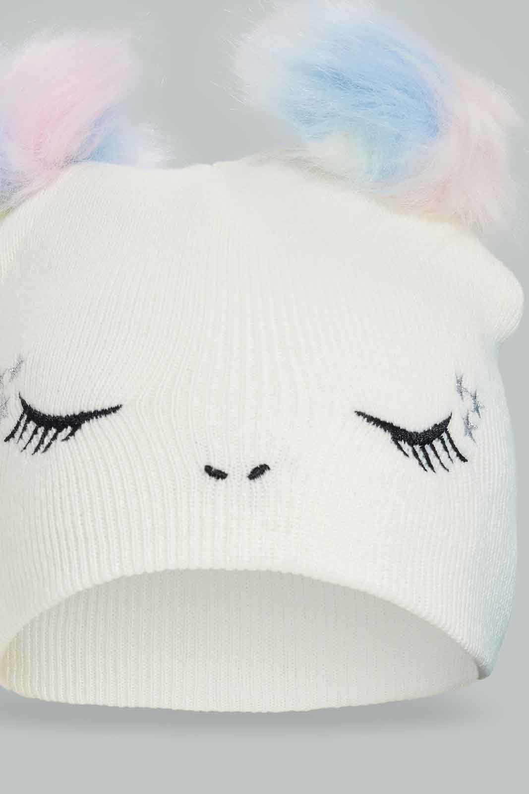 Redtag-Multi-Colour-Charcater-Embellished-Knitted-Cap-Set-Of-2-Category:Knitted-Accessories,-Colour:Assorted,-Dept:Girls,-Filter:Girls-Accessories,-GIR-Knitted-Accessories,-New-In,-New-In-GIR-ACC,-Non-Sale,-Section:Girls-(0-to-14Yrs),-W22B-Girls-