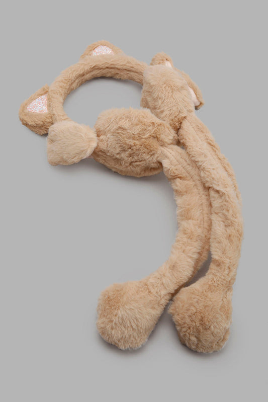 Redtag-Beige-Earmuff-Category:Knitted-Accessories,-CHR,-Colour:Beige,-Filter:Girls-Accessories,-GIR-Knitted-Accessories,-New-In,-New-In-GIR-ACC,-Non-Sale,-Section:Girls-(0-to-14Yrs),-W22A-Girls-