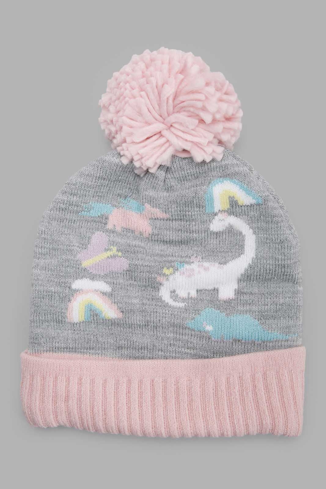 Redtag-Grey-Embellished-Set-Of-2-Knitted-Cap-&-Gloves-Category:Knitted-Accessories,-Colour:Grey,-Filter:Girls-Accessories,-GIR-Knitted-Accessories,-New-In,-New-In-GIR-ACC,-Non-Sale,-Section:Girls-(0-to-14Yrs),-W22B-Girls-