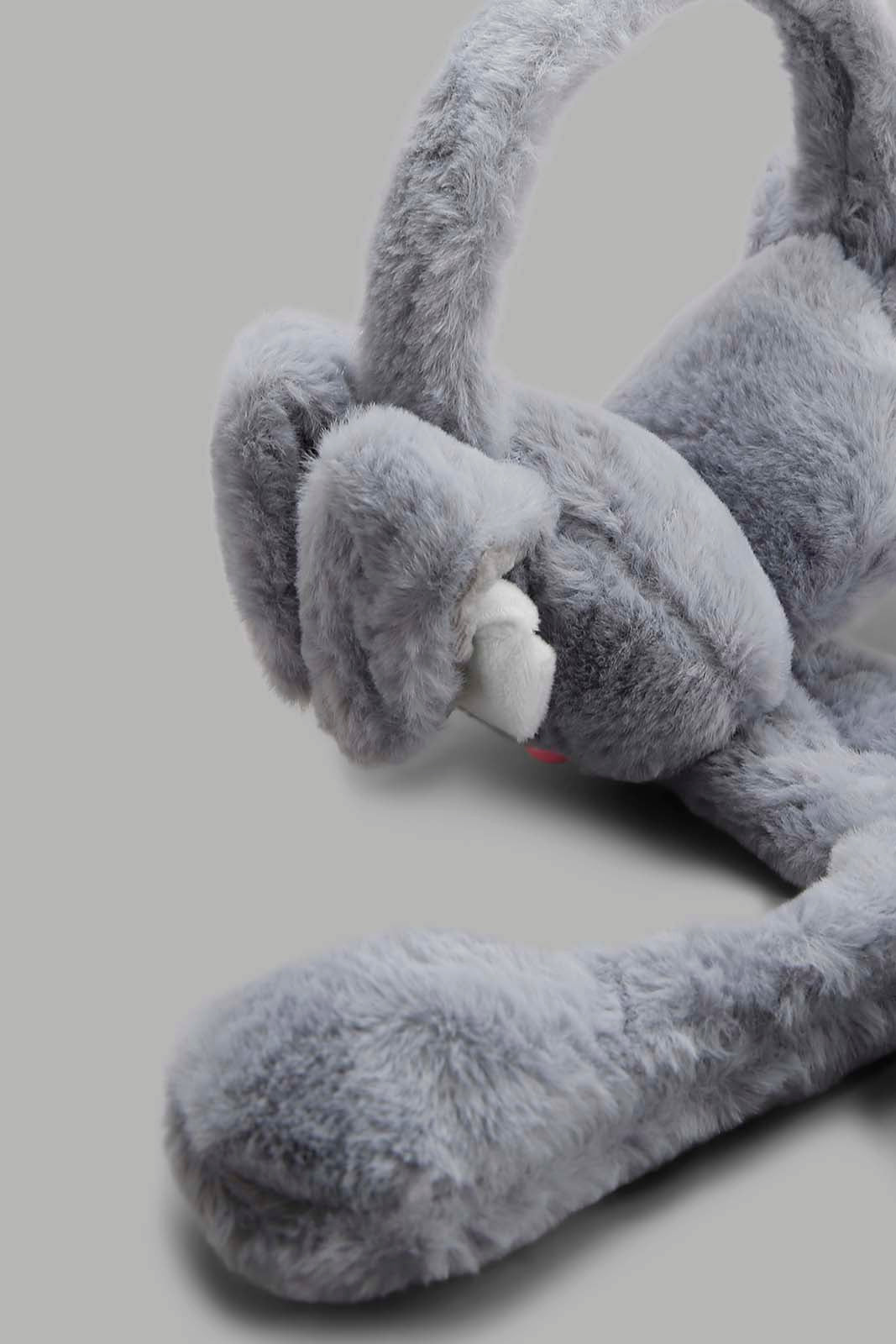 Redtag-Grey-Charcater-Embellished-Earmuff-Category:Knitted-Accessories,-Colour:Grey,-Filter:Girls-Accessories,-GIR-Knitted-Accessories,-New-In,-New-In-GIR-ACC,-Non-Sale,-Section:Girls-(0-to-14Yrs),-W22B-Girls-
